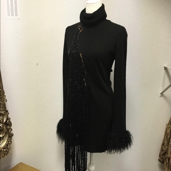 Peacock faux fur dress Like New - Picture 4 of 7